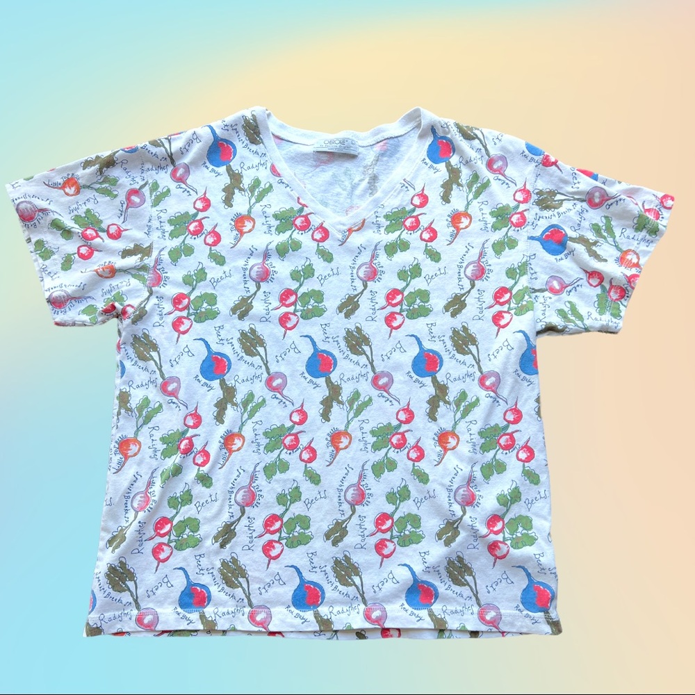 Rare Hard To Find Vintage 90’s Cherokee Root Vegetables T-shirt Sz Large